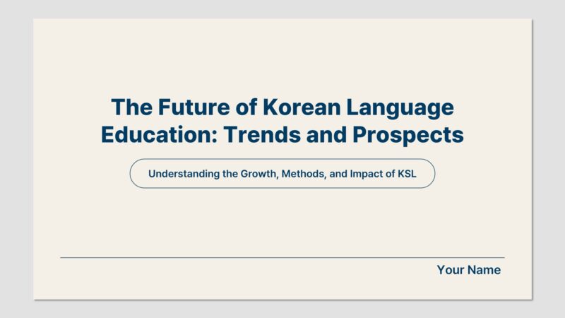 The Korean Language Education Free PowerPoint Presentation