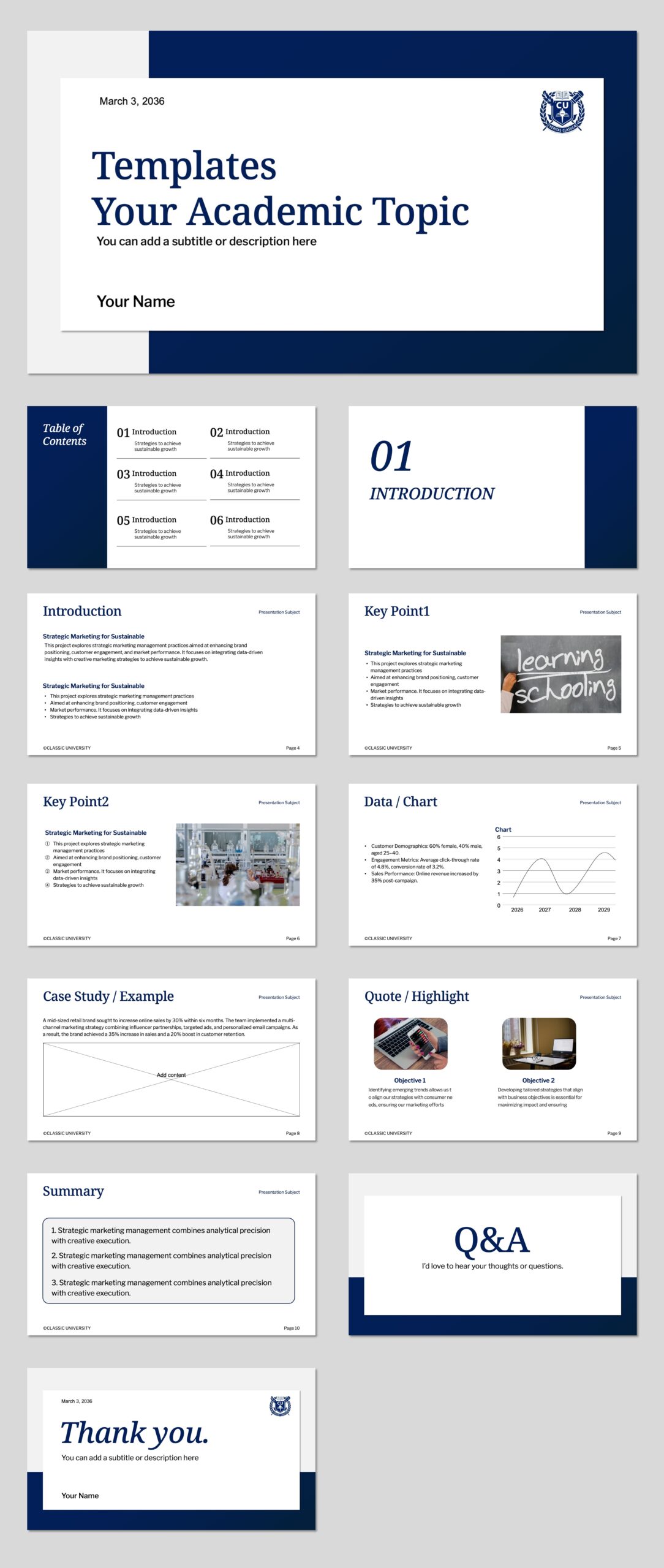 Academic Slides Example Business Ellite Classic Academic Presentation | No.26 - SlidesLib
