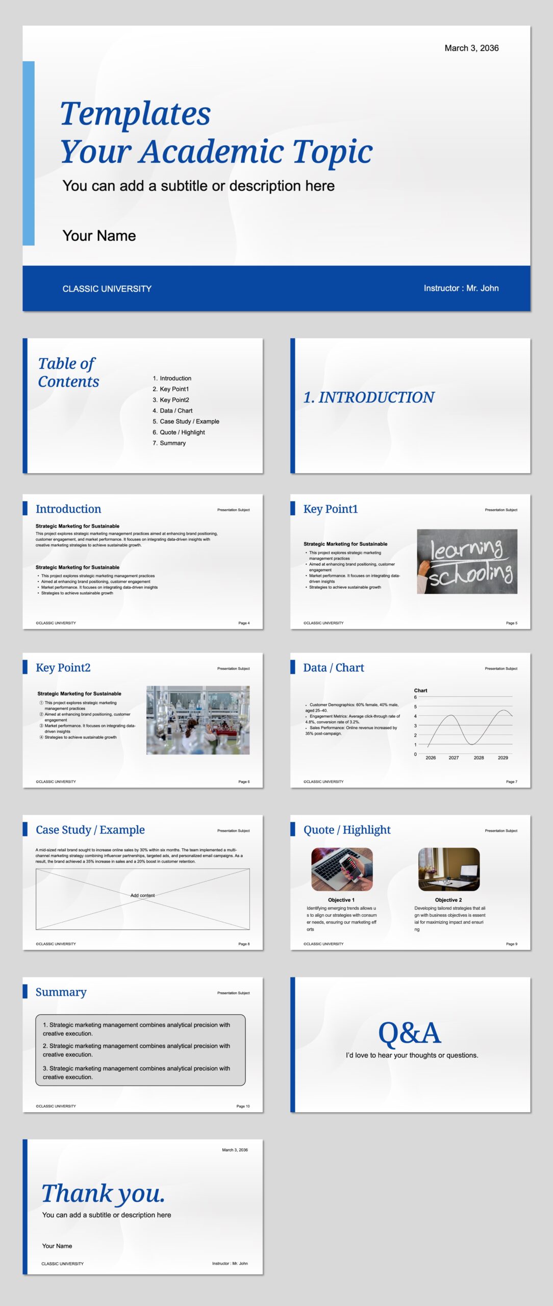 Free Classic University PowerPoint & Google presentation templates