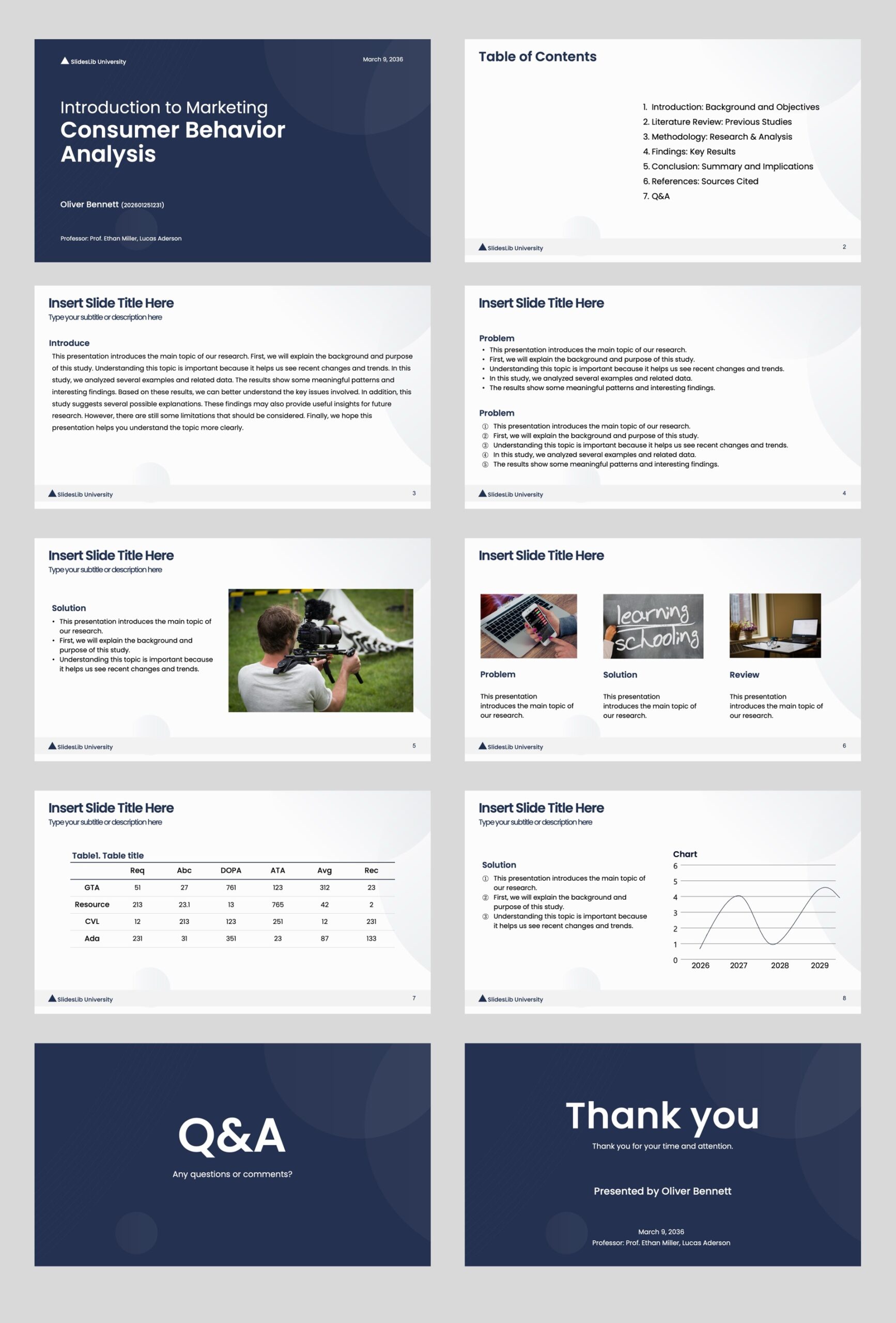 Minimalist Academic Report Free PowerPoint Template 