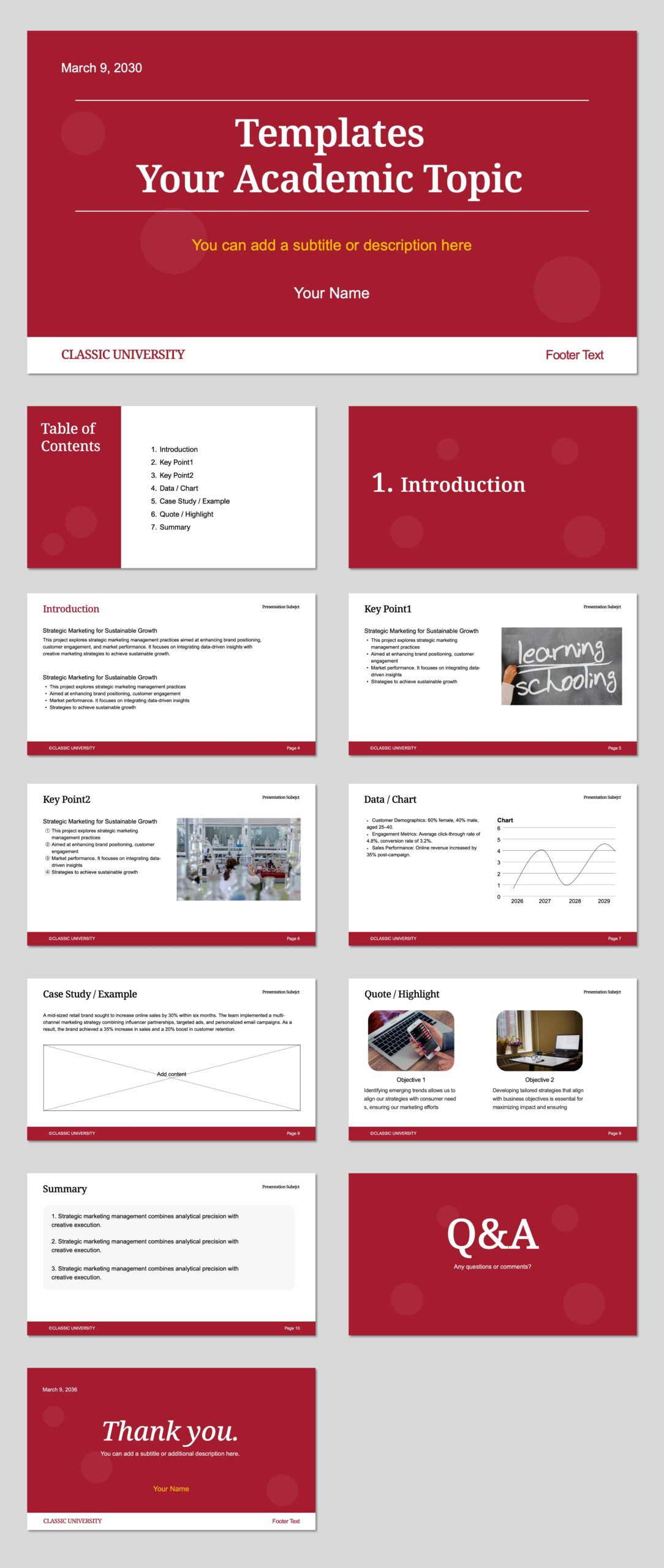 Free Academic University Presentation Template