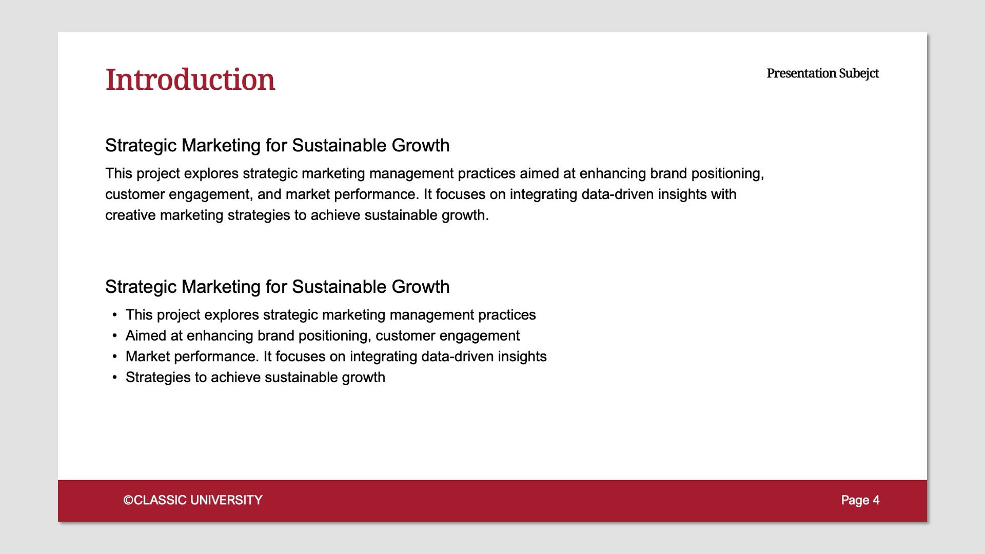 Free Academic University Presentation Template