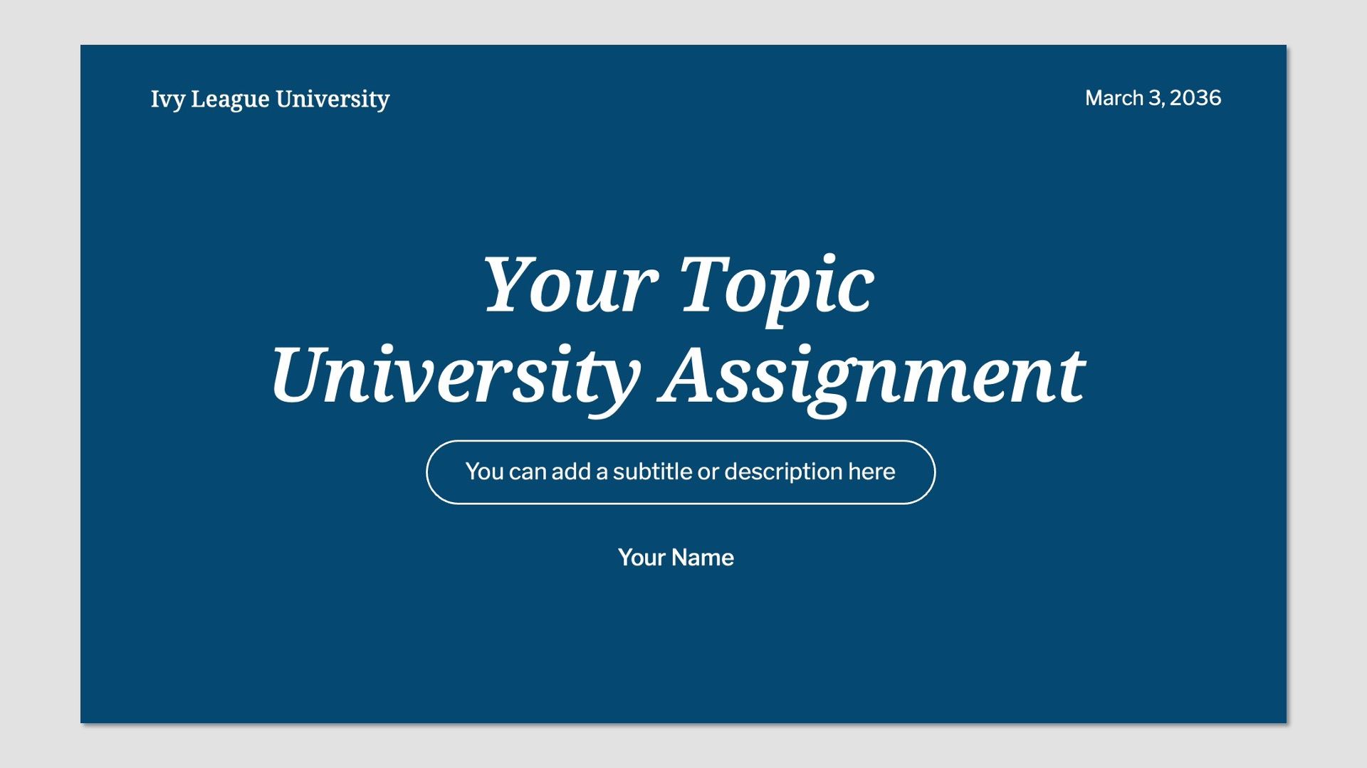 Minimal Design University Assignment Presentation - SlidesLib