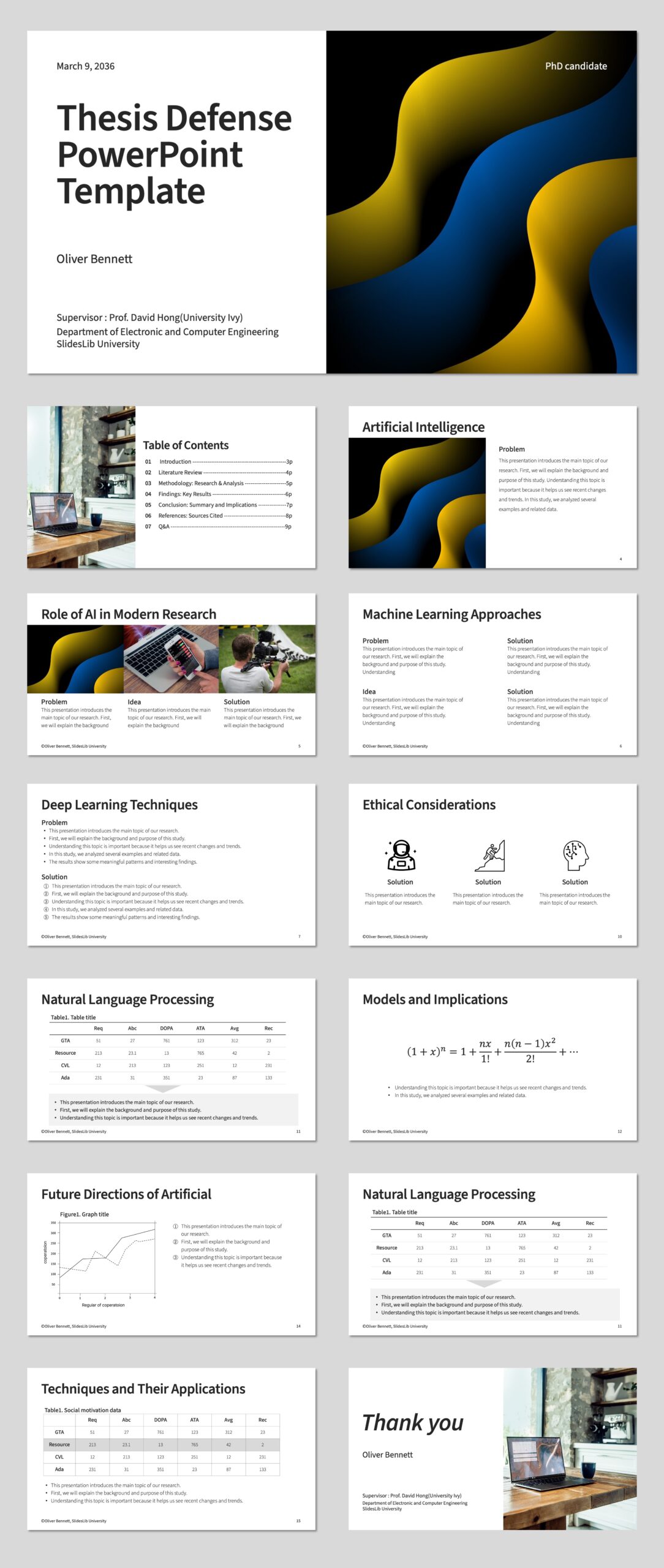 Image based Thesis Defense Presentation(16 Slides) | No.50 - SlidesLib