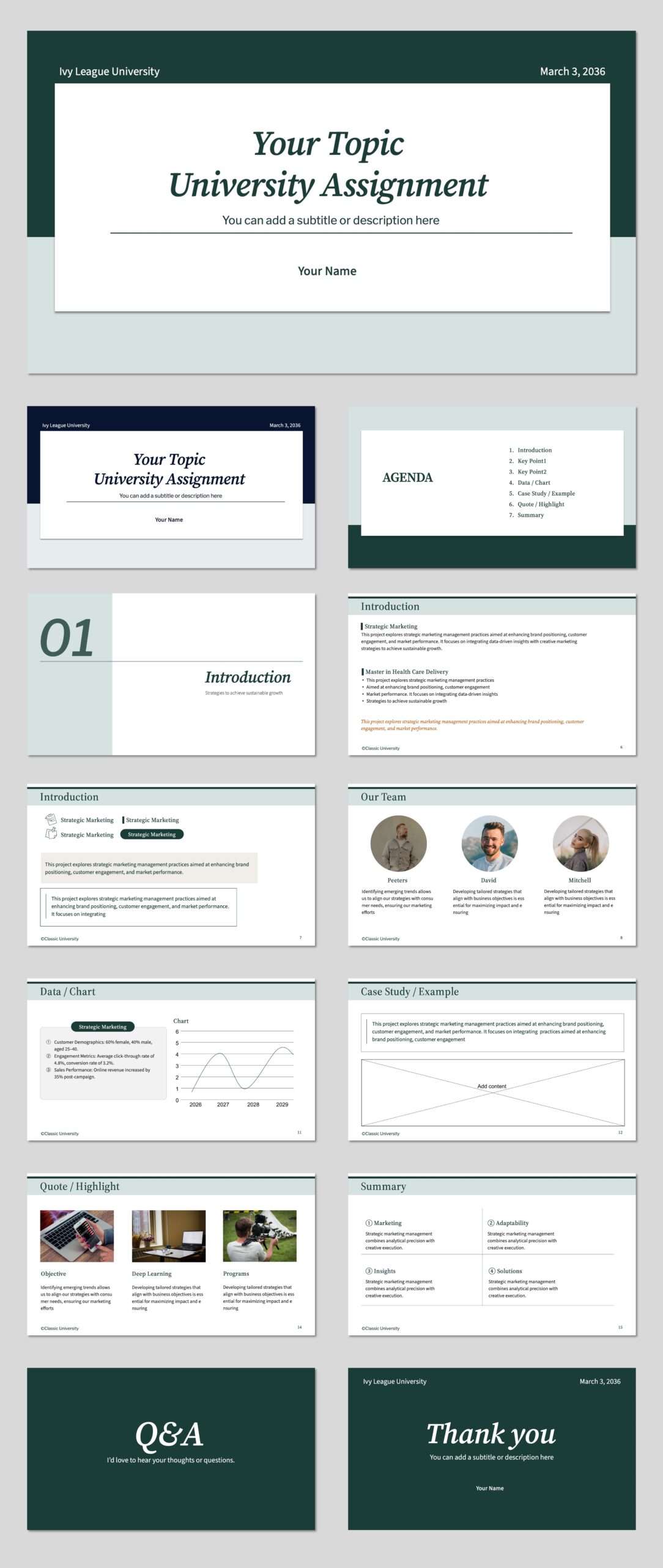 Free Classic Design University Assignment Presentation