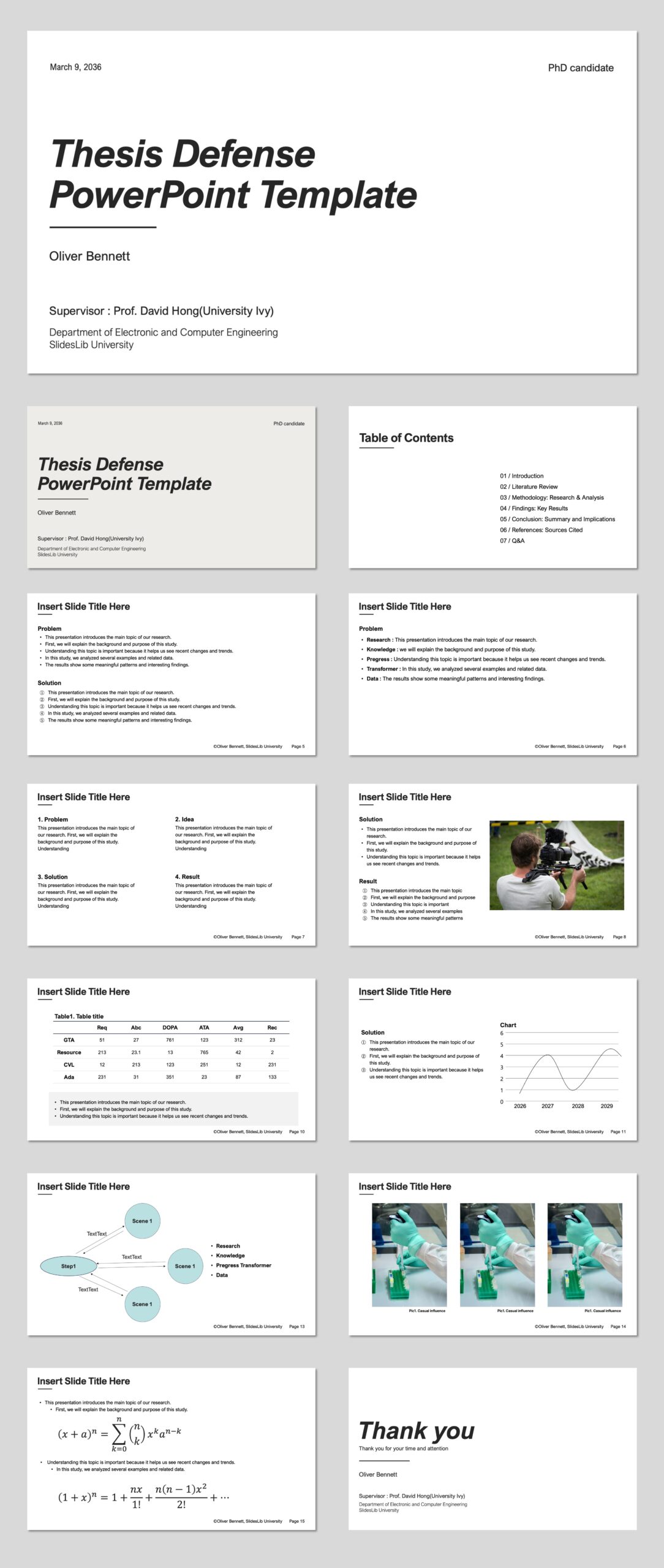 Free Minimal Thesis Defense Presentation