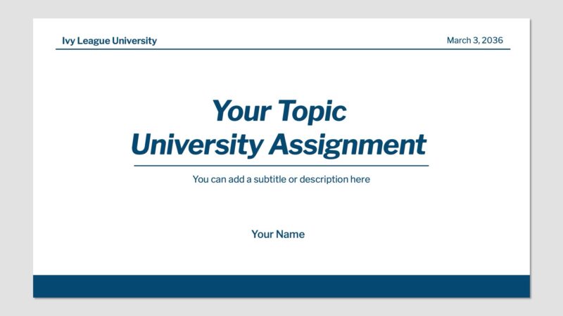 Classic Design Free University Assignment Presentation(17 Slides)