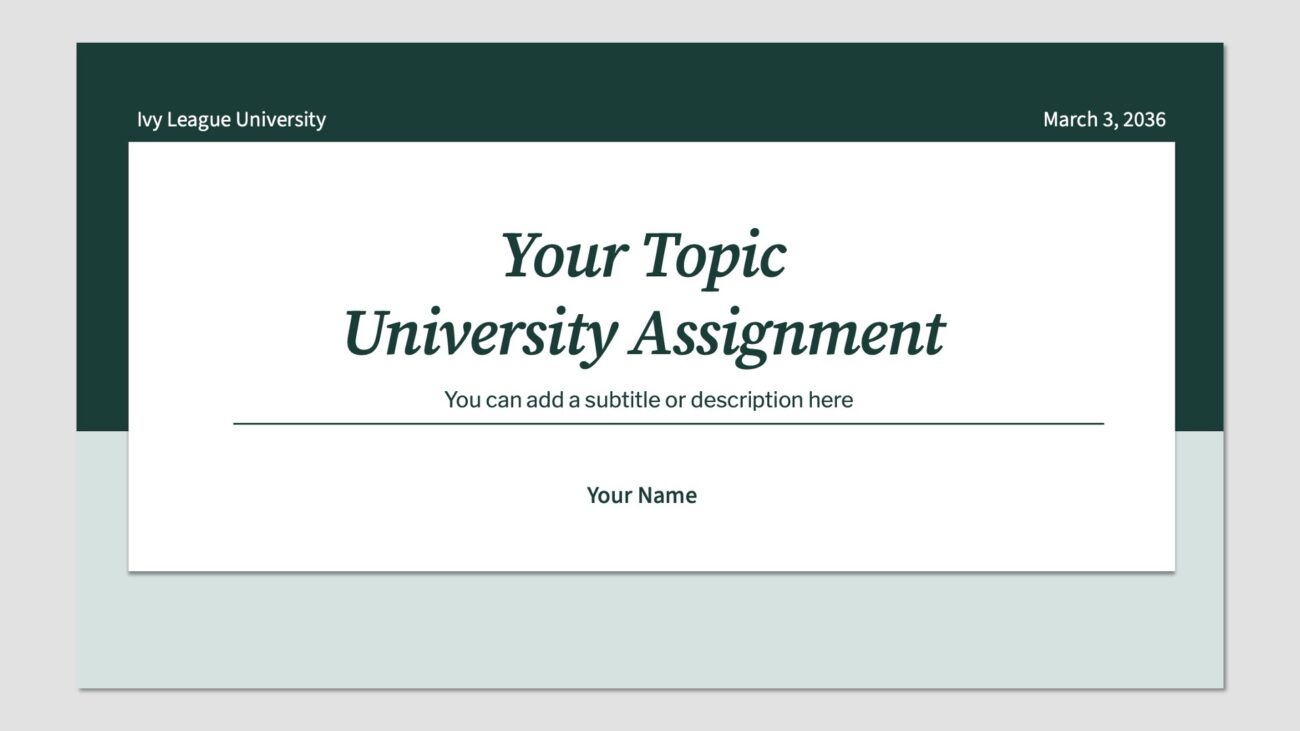 Classic Design University Assignment Presentation