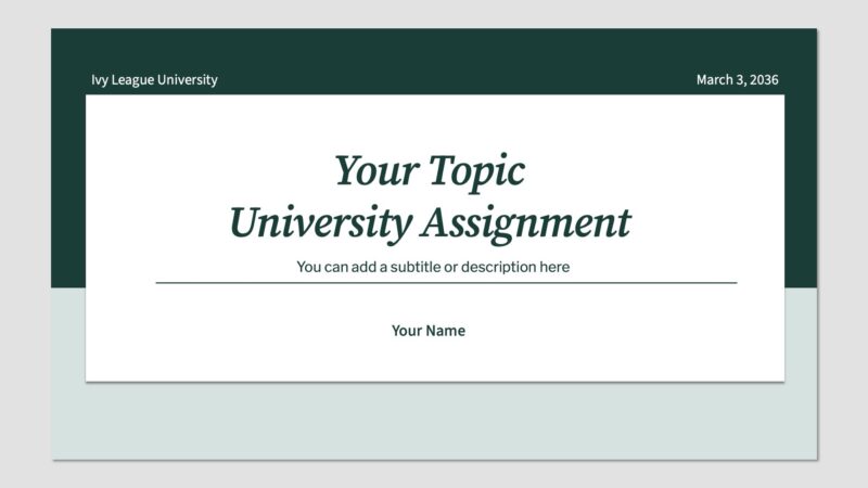 Classic Design University Assignment Presentation