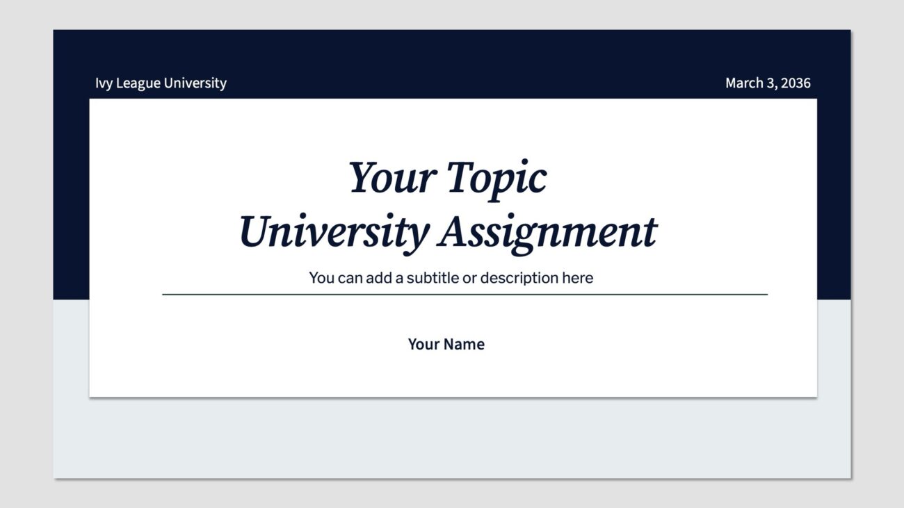 Free Navy Classic University Assignment Presentation