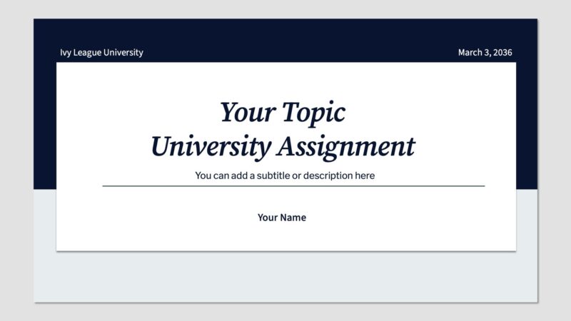 Free Navy Classic University Assignment Presentation