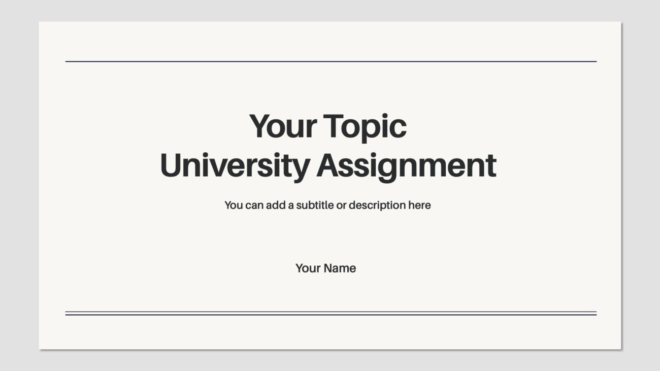 Free Classic Design University Assignment Presentation