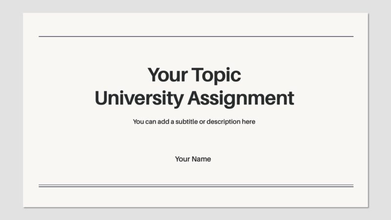 Free Classic Design University Assignment Presentation
