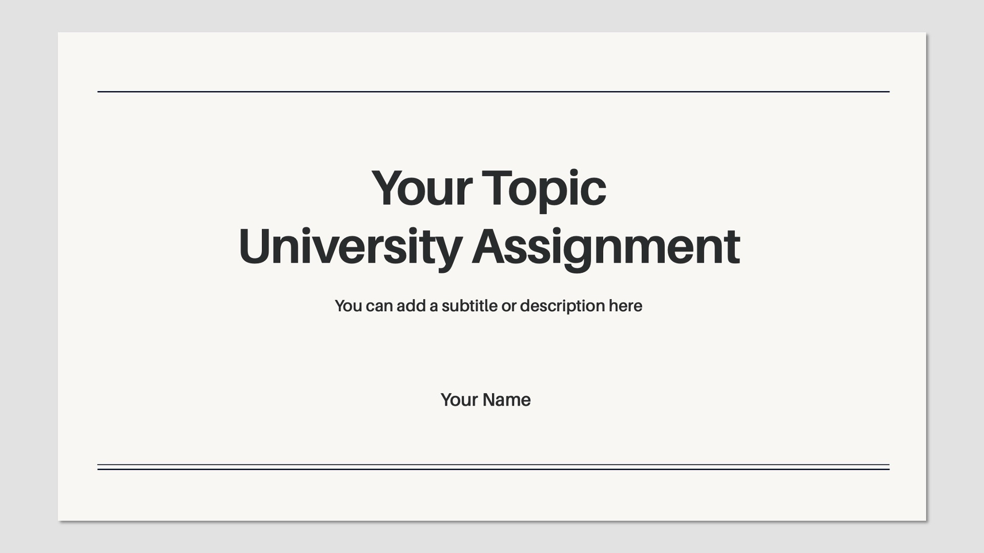 Free Classic Design University Assignment Presentation