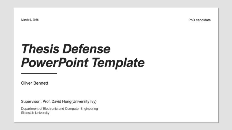 Free Minimal Thesis Defense Presentation