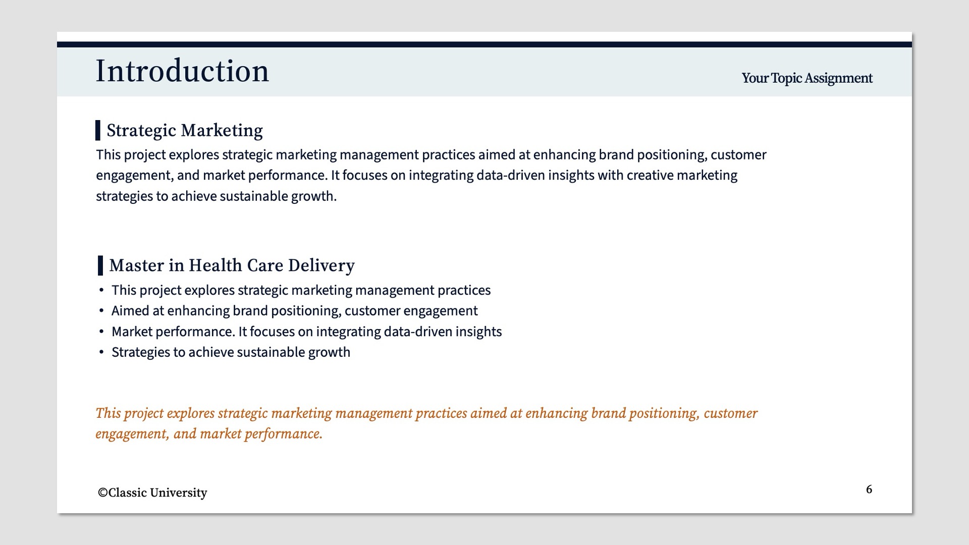 Free Navy Classic University Assignment Presentation